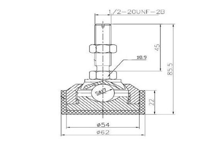 Load cell foot and Spacer 1 swivel_beam_foot