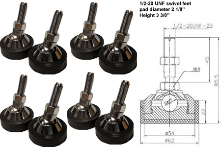 Swivel scale foot 1/2-20 UNF pack 8 swivel beam foot Prime scale